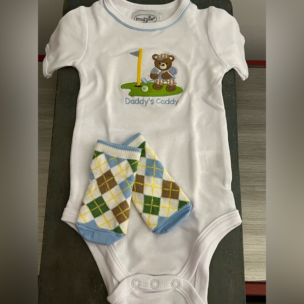 Mudpie Baby Golf Boxed Gift Set 0-6 Months NWT